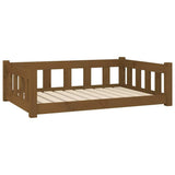 Dog Bed Honey Brown 95.5x65.5x28 cm Solid Wood Pine - Front View