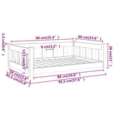 Dog Bed Honey Brown 95.5x65.5x28 cm Solid Wood Pine
