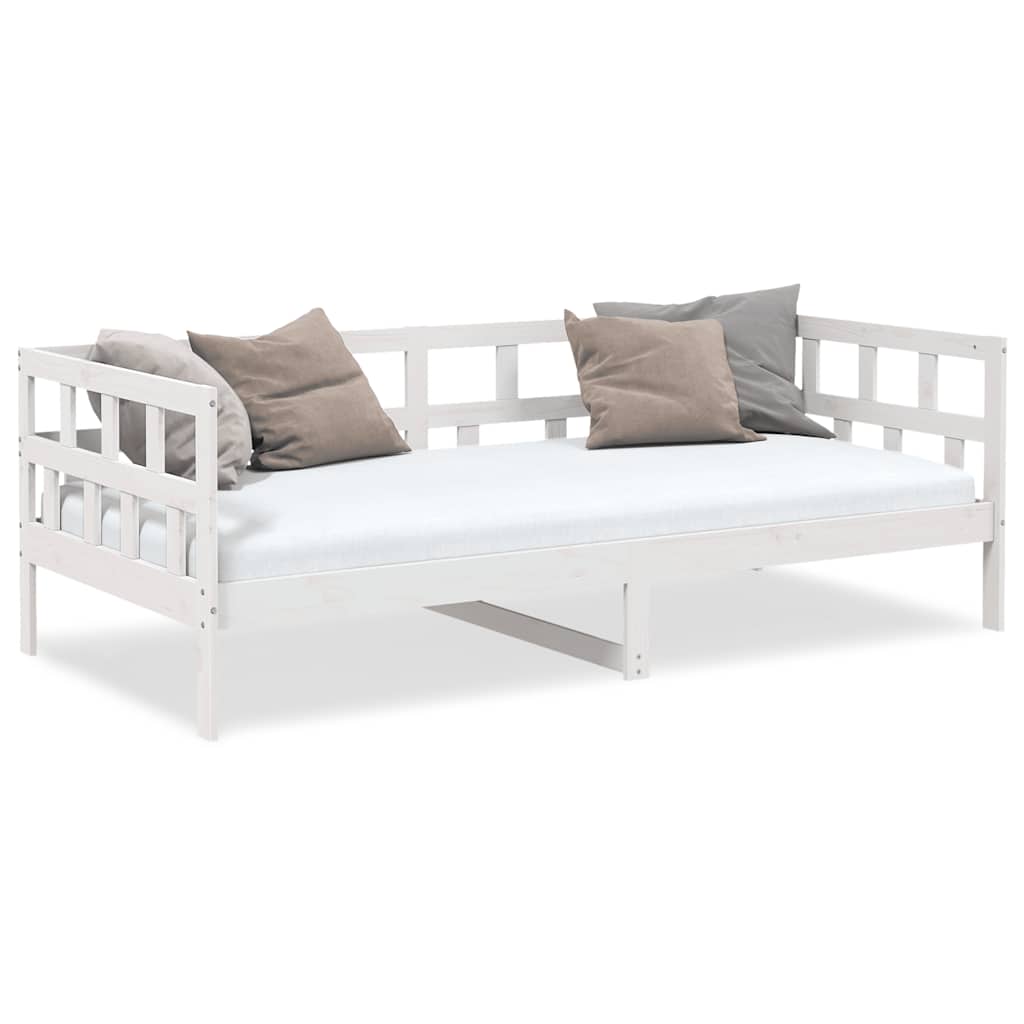 Day Bed without Mattress White Solid Wood Pine 90x190 cm