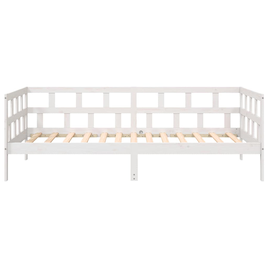 Day Bed without Mattress White Solid Wood Pine 90x190 cm