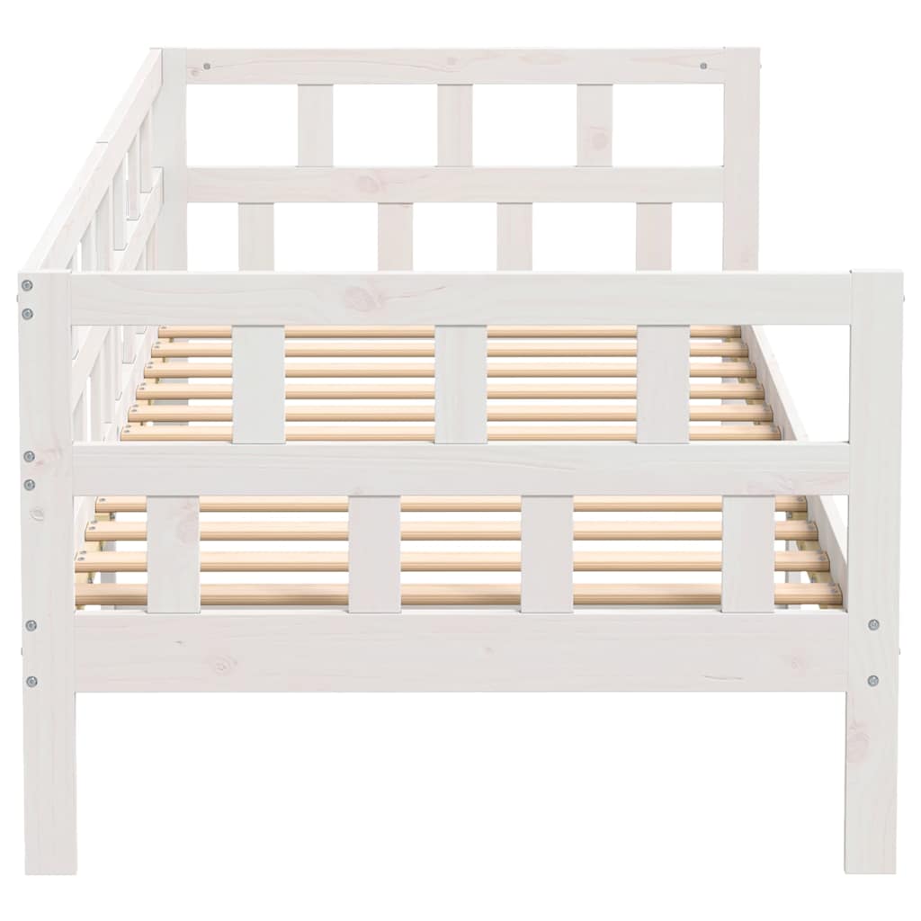 Day Bed without Mattress White Solid Wood Pine 90x190 cm