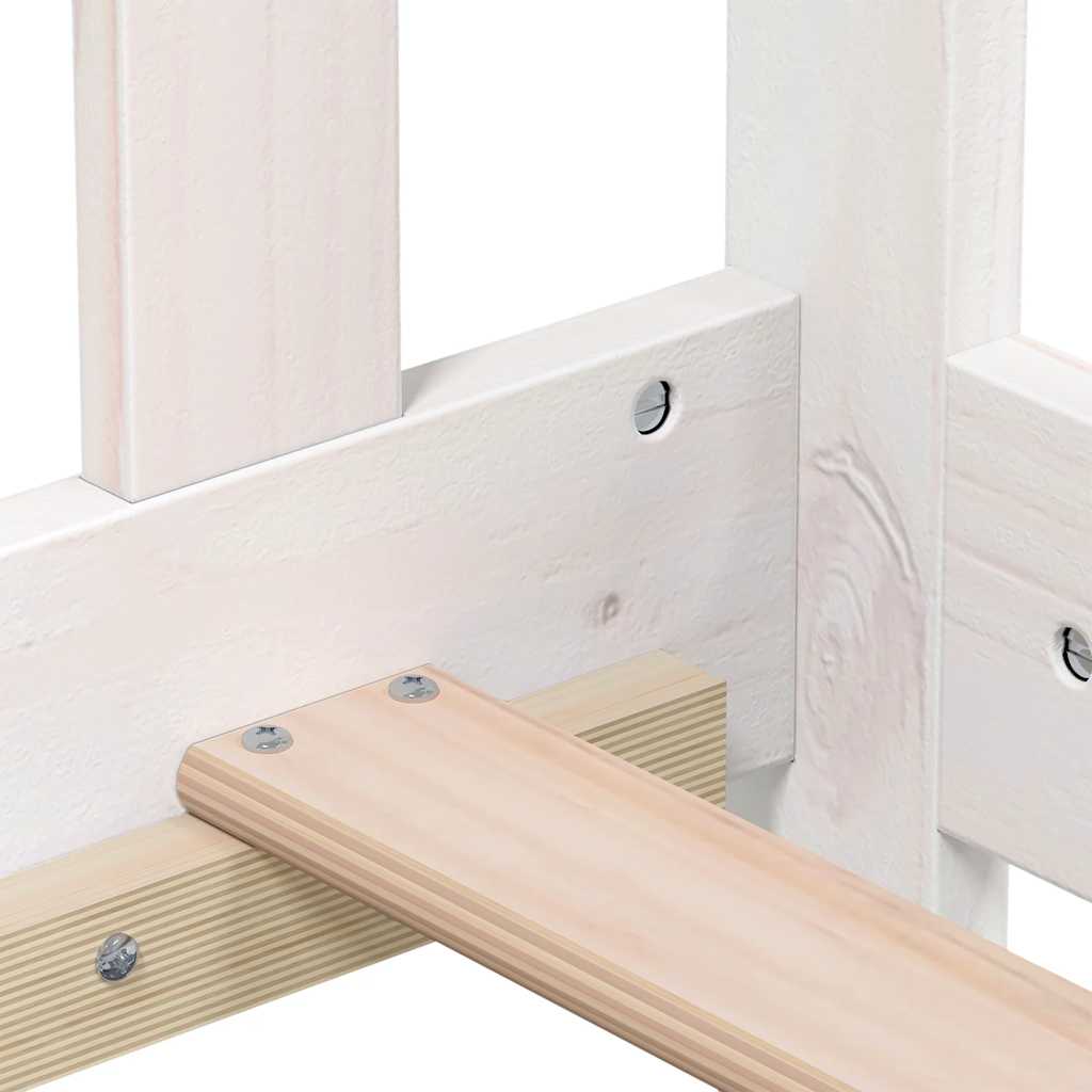 Day Bed without Mattress White Solid Wood Pine 90x190 cm