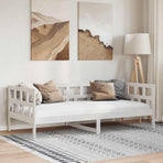 Day Bed without Mattress White Solid Wood Pine 90x190 cm