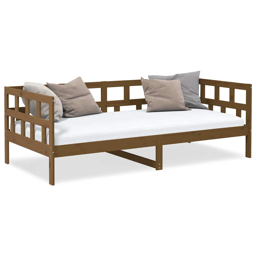 Day Bed without Mattress Honey Brown Solid Wood Pine 90x190 cm