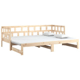 Pull-out Day Bed without Mattress Solid Wood Pine 2x(90x190) cm - Side View
