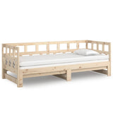 Pull-out Day Bed without Mattress Solid Wood Pine 2x(90x190) cm - Rear View