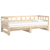 Pull-out Day Bed without Mattress Solid Wood Pine 2x(90x190) cm - Close-Up Angle