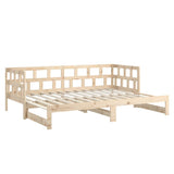 Pull-out Day Bed without Mattress Solid Wood Pine 2x(90x190) cm - Low Angle