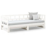 Pull-out Day Bed without Mattress White 2x(90x190) cm - 45-Degree Angle