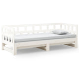 Pull-out Day Bed without Mattress White 2x(90x190) cm - Rear View