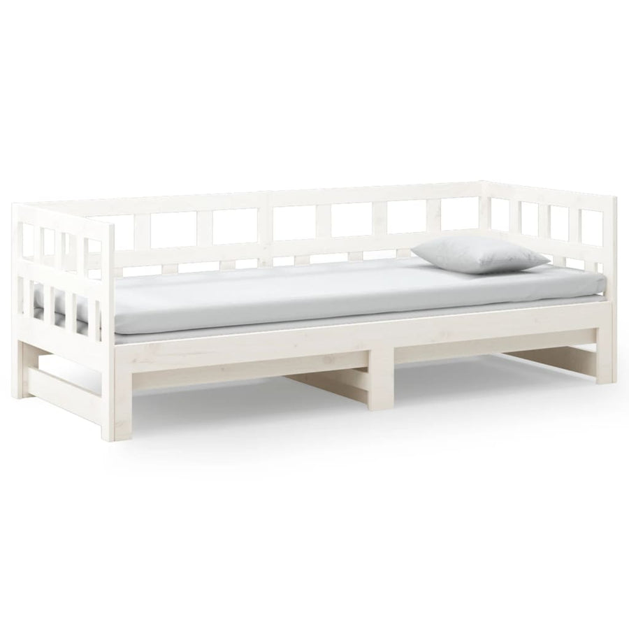 Pull-out Day Bed without Mattress White 2x(90x190) cm