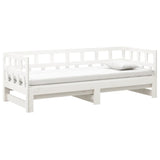 Pull-out Day Bed without Mattress White 2x(90x190) cm - Close-Up Angle