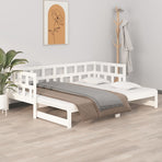 Pull-out Day Bed without Mattress White 2x(90x190) cm