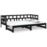 Pull-out Day Bed without Mattress Black 2x(90x190) cm