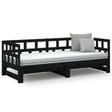 Pull-out Day Bed without Mattress Black 2x(90x190) cm