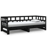 Pull-out Day Bed without Mattress Black 2x(90x190) cm