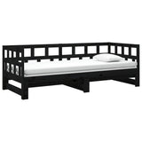 Pull-out Day Bed without Mattress Black 2x(90x190) cm