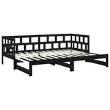 Pull-out Day Bed without Mattress Black 2x(90x190) cm - Low Angle