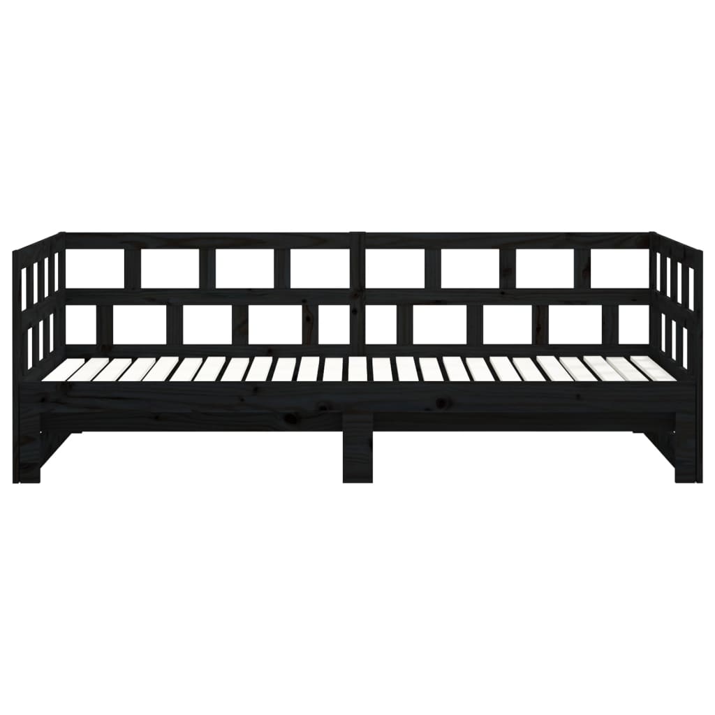 Pull-out Day Bed without Mattress Black 2x(90x190) cm