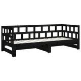 Pull-out Day Bed without Mattress Black 2x(90x190) cm