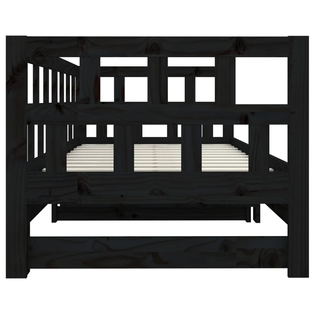 Pull-out Day Bed without Mattress Black 2x(90x190) cm
