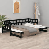 Pull-out Day Bed without Mattress Black 2x(90x190) cm