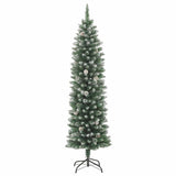 Artificial Slim Christmas Tree with Stand 180 cm PVC - Side View