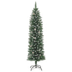 Artificial Slim Christmas Tree with Stand 210 cm PVC