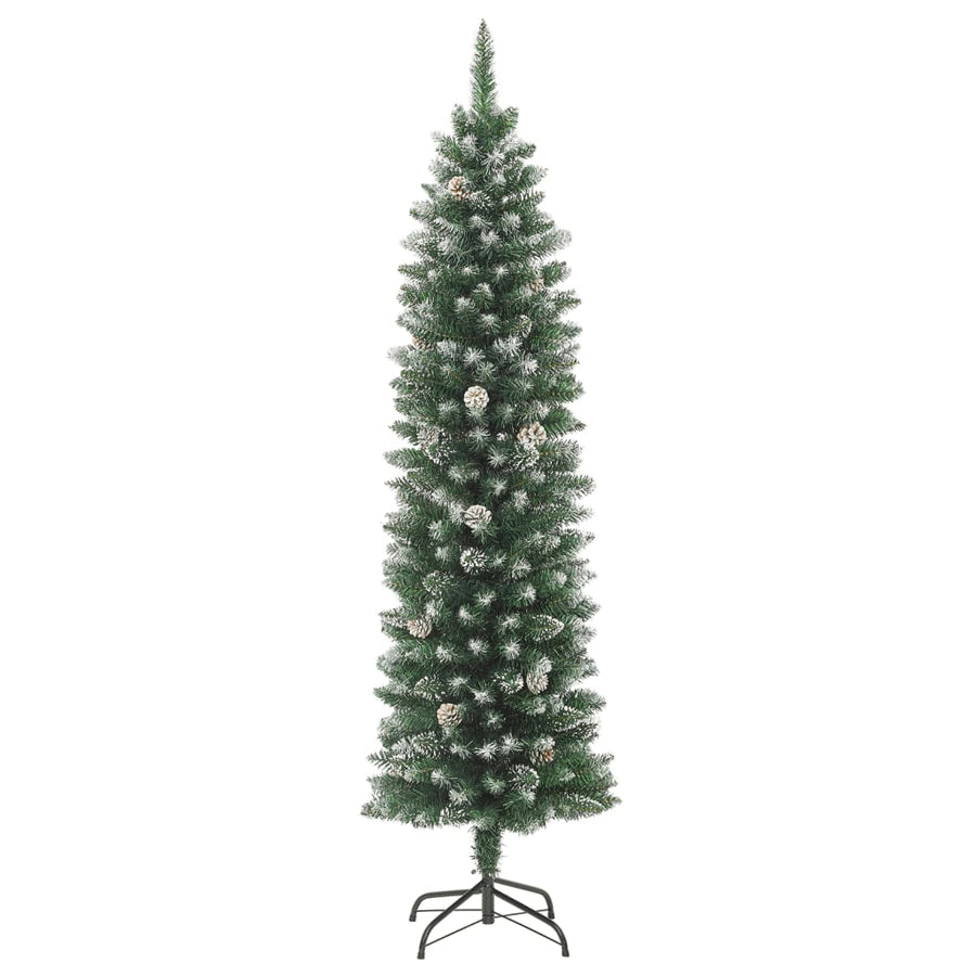 Artificial Slim Christmas Tree with Stand 210 cm PVC
