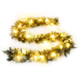 Christmas Garland with LED Lights Green 2.7 m PVC - Front View