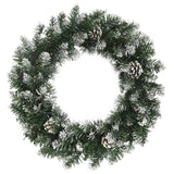 Christmas Wreath with LED Lights Green 45 cm PVC - Front View