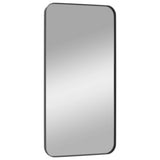 Wall-mounted Mirror Black 40x80 cm Rectangle - Side View