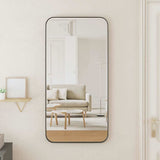 Wall-mounted Mirror Black 40x80 cm Rectangle