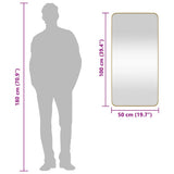 Wall-mounted Mirror Gold 50x100 cm Rectangle