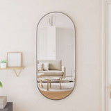 Wall-mounted Mirror Black 35x80 cm Oval