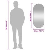 Wall-mounted Mirror Black 40x90 cm Oval - Close-Up Angle