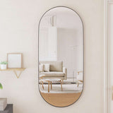 Wall-mounted Mirror Black 40x90 cm Oval