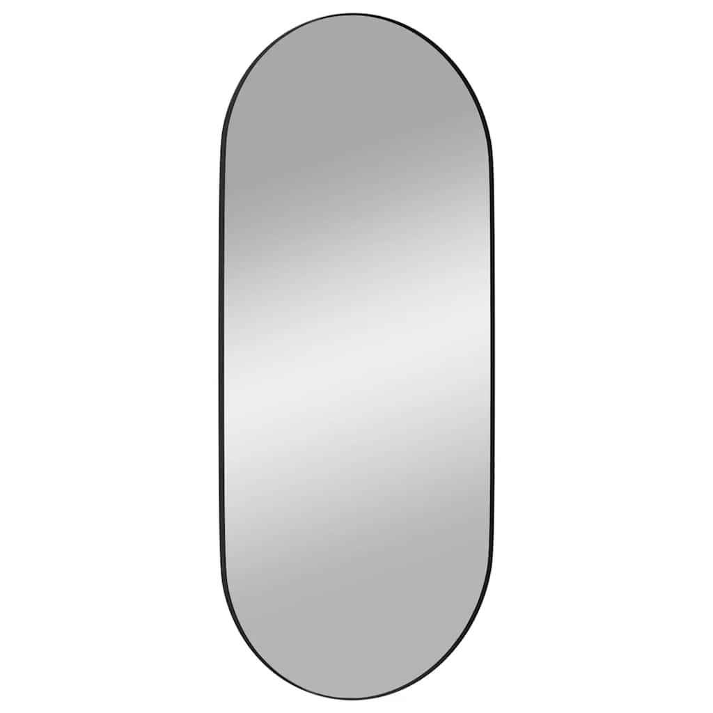 Wall-mounted Mirror Black 45x100 cm Oval