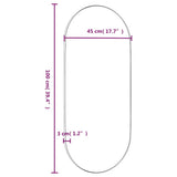 Wall-mounted Mirror Black 45x100 cm Oval - Rear View