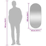 Wall-mounted Mirror Black 45x100 cm Oval