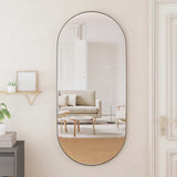 Wall-mounted Mirror Black 45x100 cm Oval