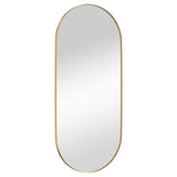 Wall-mounted Mirror Gold 40x90 cm Oval - Side View