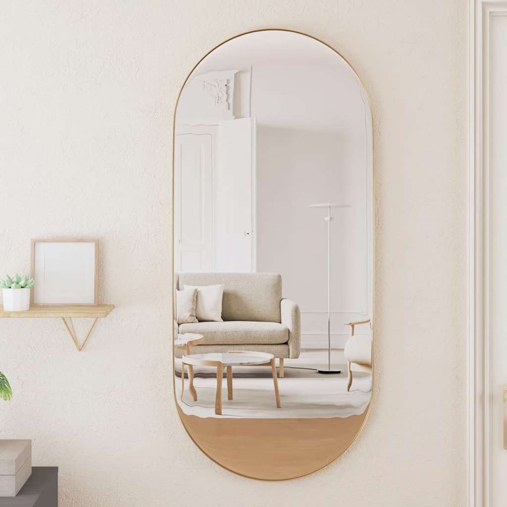 Wall-mounted Mirror Gold 40x90 cm Oval