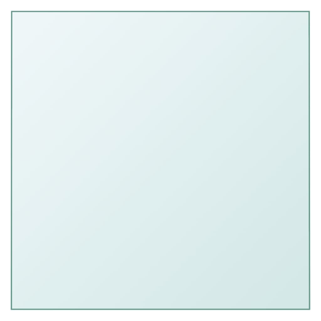 Table Top Transparent 60x60 cm Tempered Glass