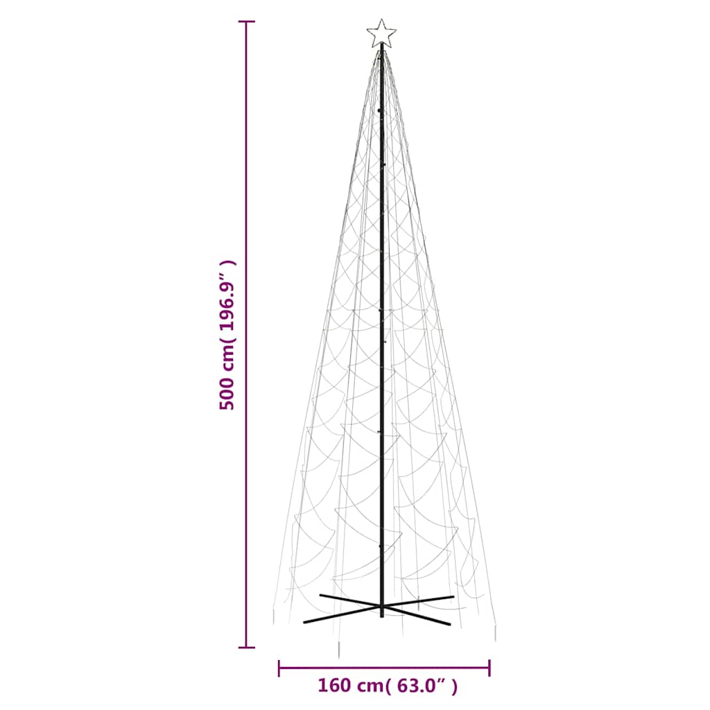 Christmas Cone Tree Warm White 1400 LEDs 160x500 cm