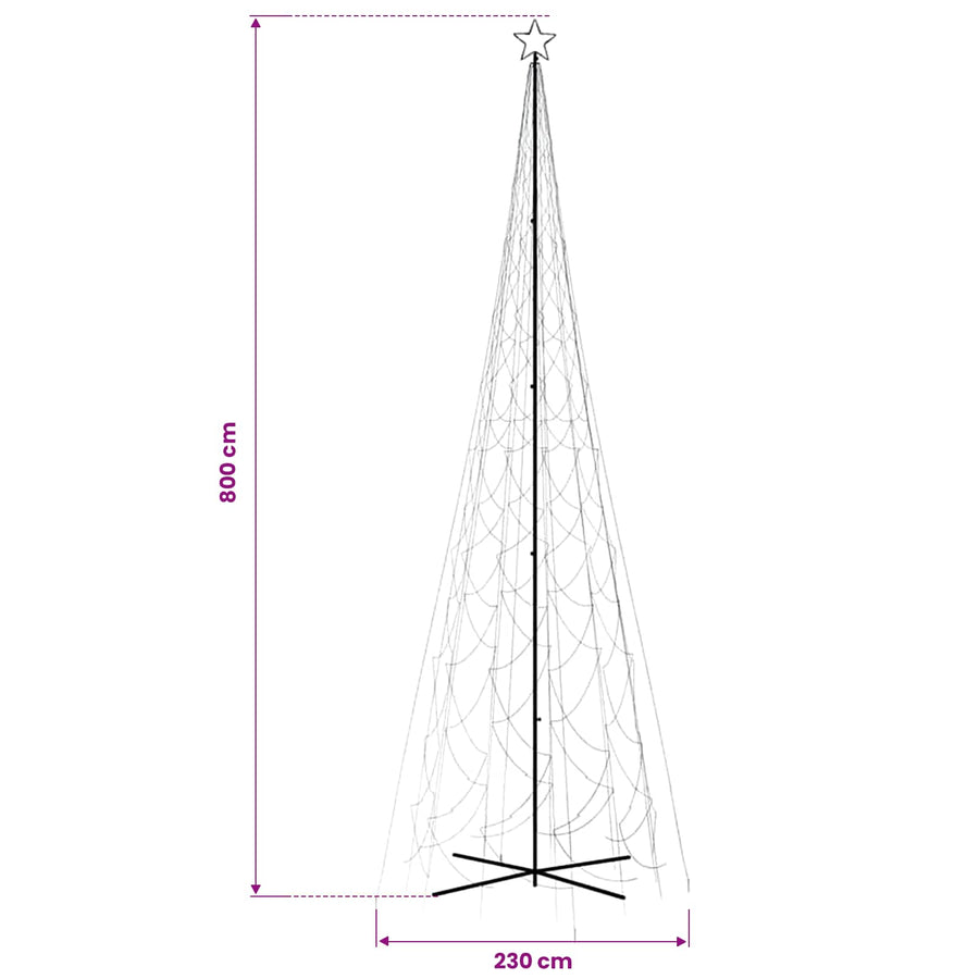 Christmas Cone Tree Warm White 3000 LEDs 230x800 cm
