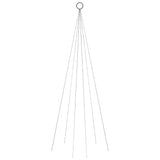 Christmas Tree on Flagpole Warm White 108 LEDs 180 cm - Side View