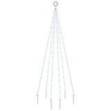 Christmas Tree on Flagpole Cold white 108 LEDs 180 cm - Front View