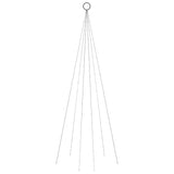 Christmas Tree on Flagpole Cold white 108 LEDs 180 cm - Side View