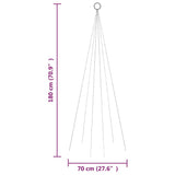 Christmas Tree on Flagpole Cold white 108 LEDs 180 cm